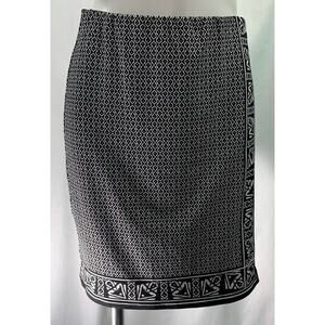 Max Studios Skirt Mini Slit Geometric Pattern Faux Wrap